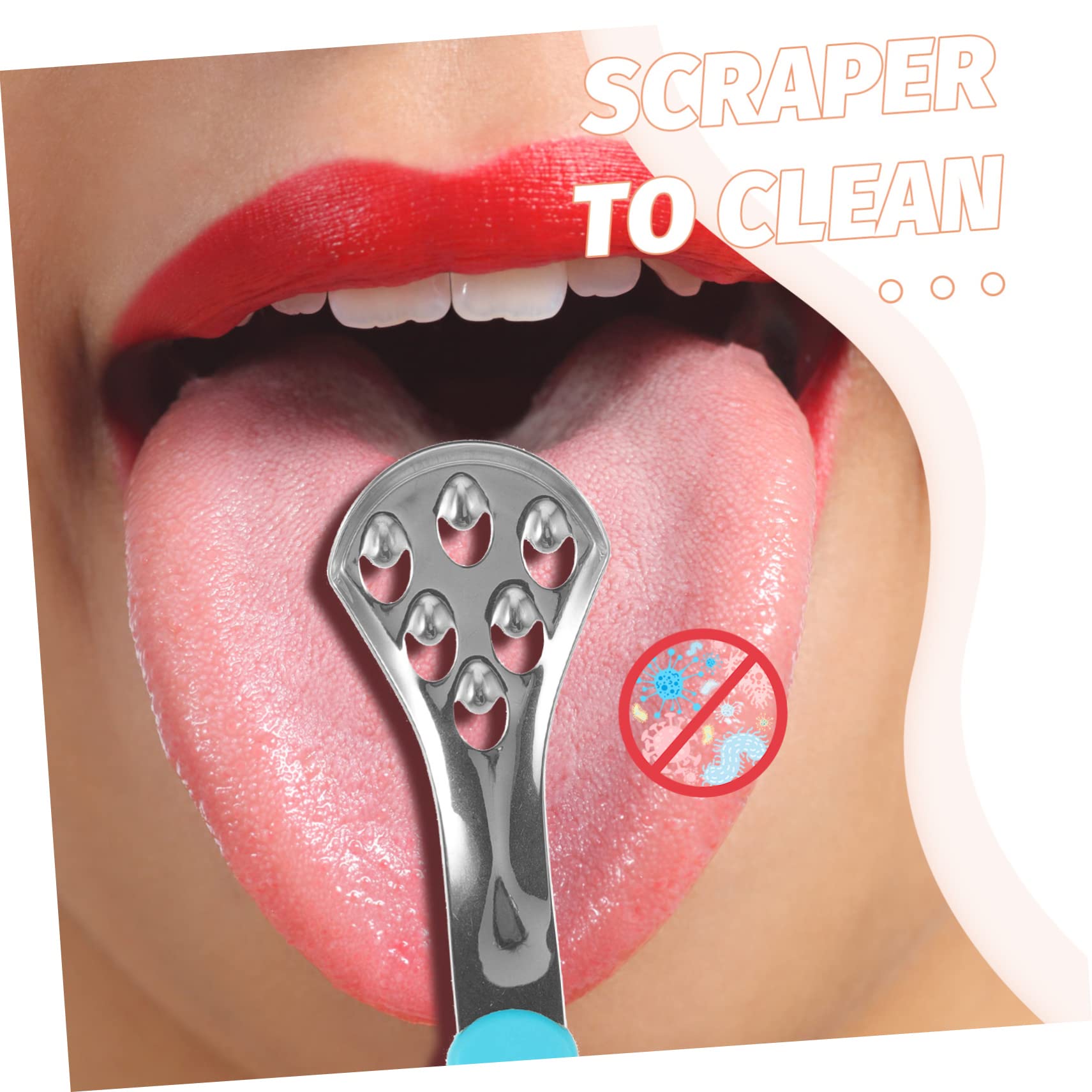 Ipetboom 10pezzi Raschietti Per Lingua Acciaio Inossidabile Con Manico Strumenti Per La Pulizia Della Lingua Per Rimuovere Alito Cattivo e Migliorare La Salute Orale Design Ergonomico Per