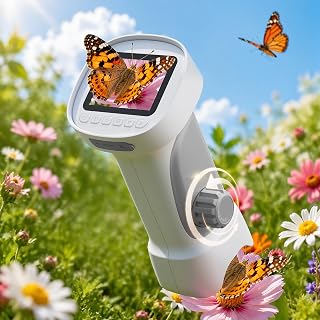 1000X Handheld Digital Microscope for Kids with 2.4" IPS Screen | Portable Educational STEM Microscope Toy with Photo/Video, 8 LEDs, Manual Focus, Rechargeable for Ages 4-12 Boys & Girls