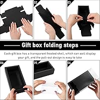 Vista 4 de Roowest Paquete de 50 juegos de cajas de regalo caseras de papel kraft con etiquetas en blanco y cuerda de yute (101 artículos) para joyería