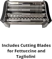 Vista 5 de Cestari Máquina de pasta de acero inoxidable, rodillo de 5.906 in con base de succión patentada para uso antideslizante, incluye cortador de pasta