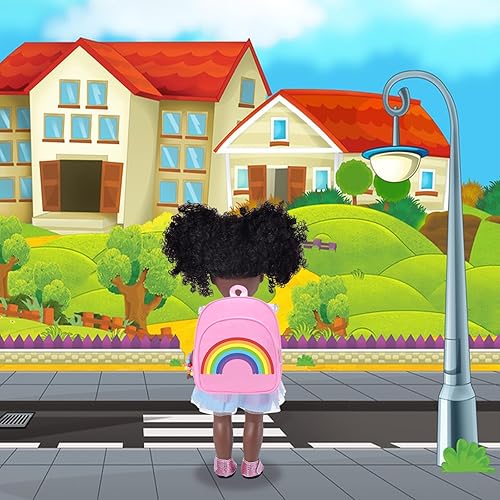 Miniatura 7 de Muñecas negras de 14.5 pulgadas con ropa y accesorios de muñeca negra incluyendo mochilas, zapatos, cámaras, teléfonos celulares, piruletas,