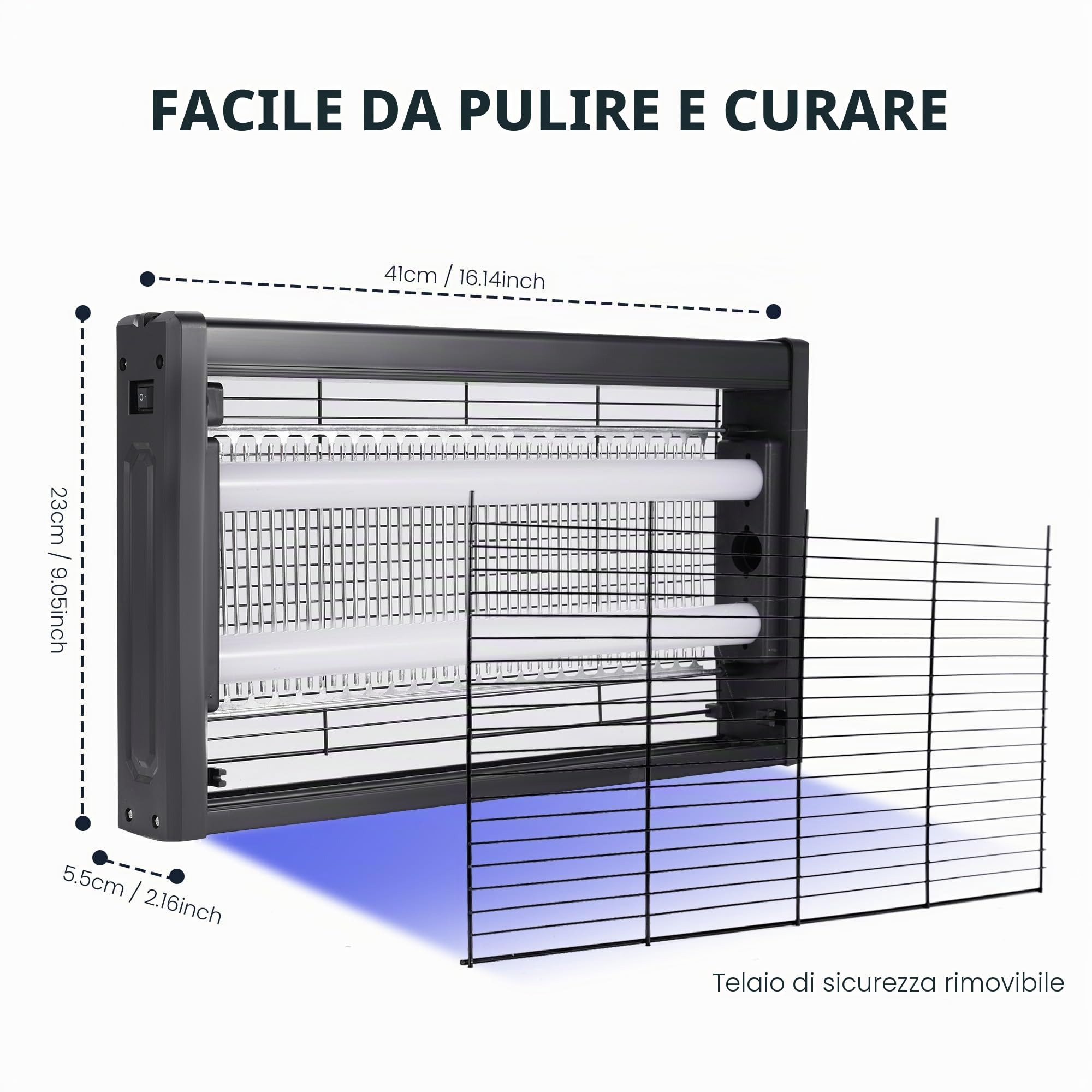 Lampada Antizanzare, 20W Zanzariera Elettrica, Insetticida Elettronica, per Interni, Casa, Giardino, Cortile e Cucina Commerciale