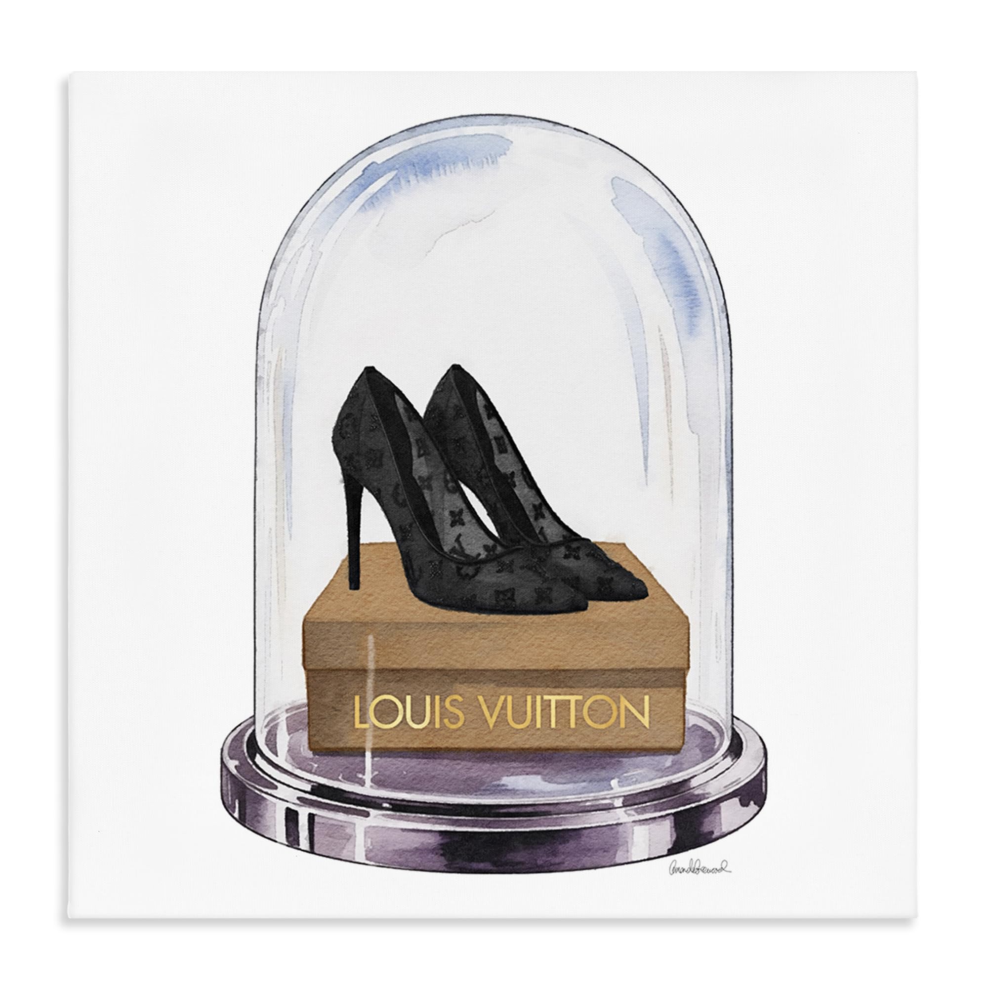Stupell Industries 'Black Heels in Bell Jar', Canvas Art, 24 x 24 Inches, Easy to Hang and Sturdy, Made in USA, by Amanda Greenwood