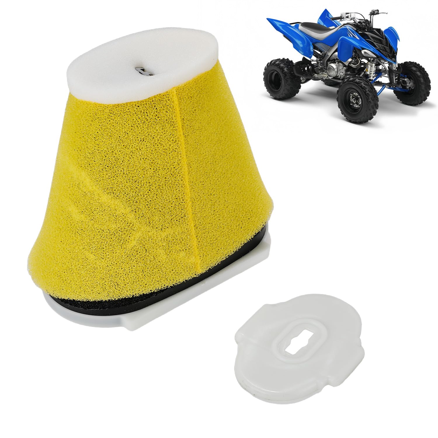 Kit de filtre à air de moto, support de filtre à air de moto, Jaune | panier d'admission pour Raptor 660 660R YFM660R 01-05