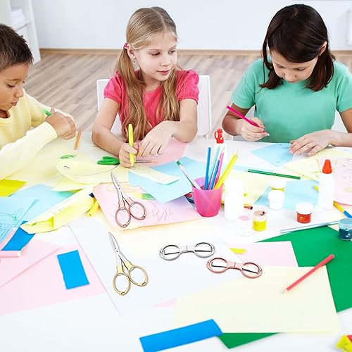 Miniatura 4 de Tatuo 6 tijeras plegables portátiles de bolsillo de viaje, mini carrete de insignia, cortador retráctil afilado de acero inoxidable pequeño para