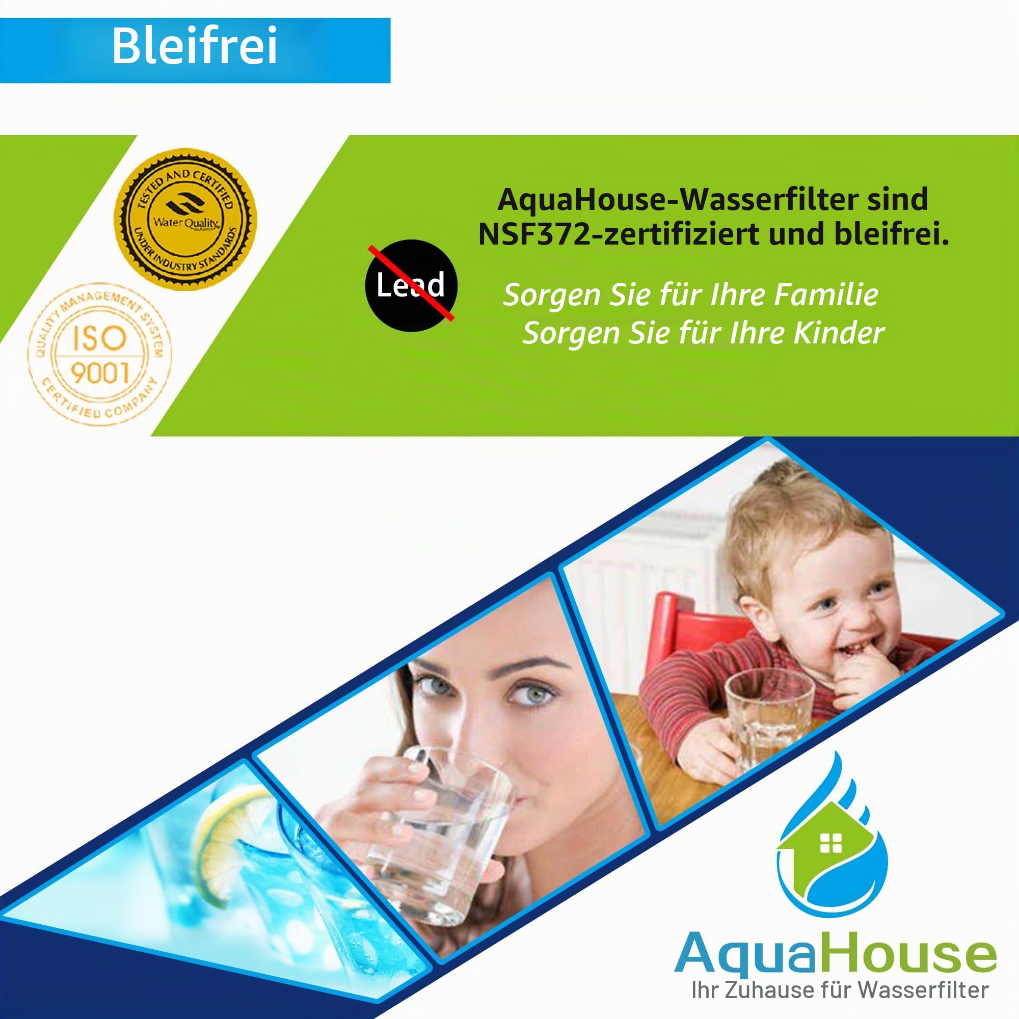 4x AquaHouse UIFH Kompatibel für Haier 0060823485A Kemflo Aicro Wasserfilter für Haier, CDA, Firstline, Frigistar Kühlschränke