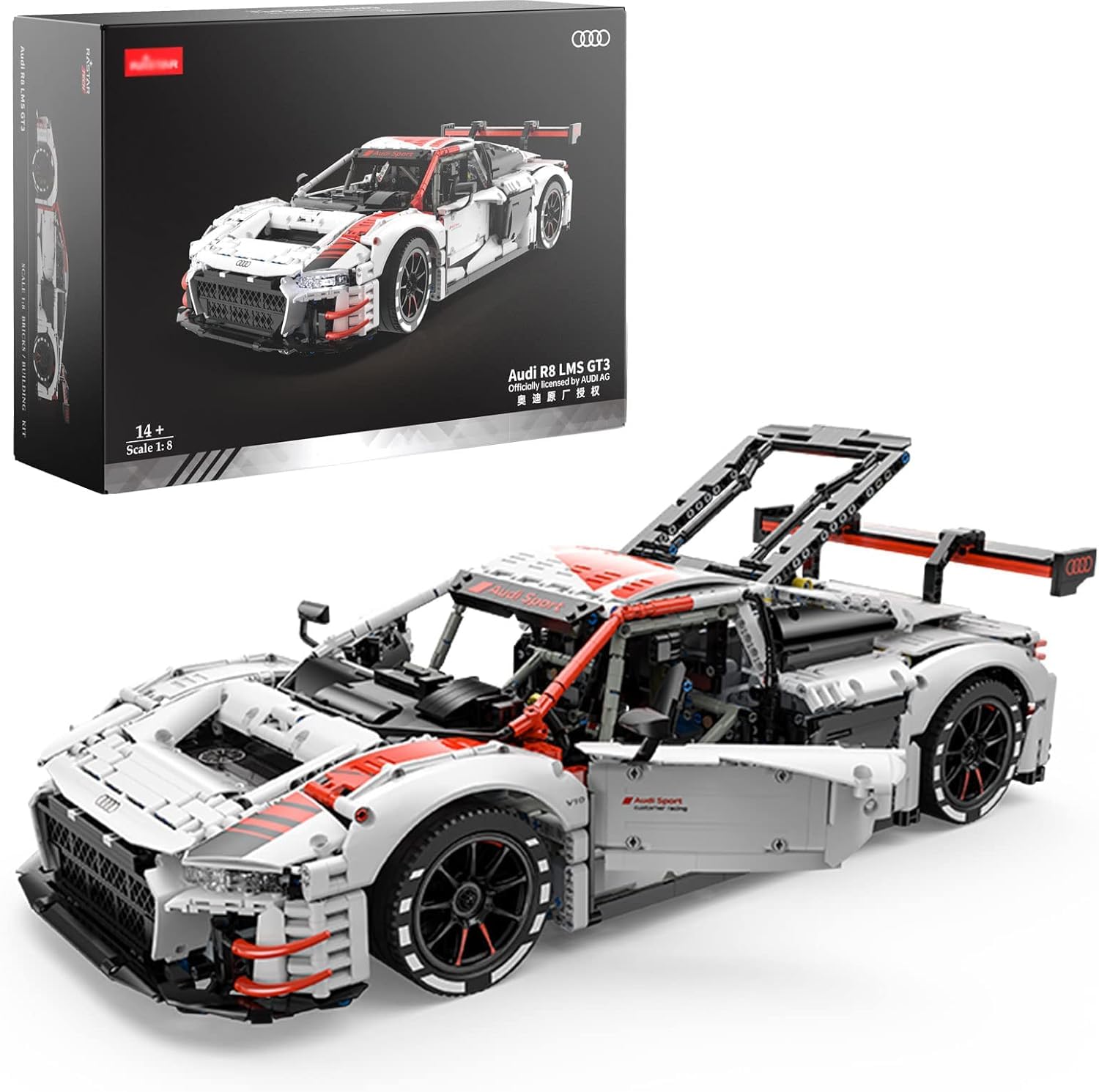 Audi R8 LMS ミニカー　アウディスポーツ　カスタマーレーシング　ドイツ Amazon.co.jp: RASTAR 1:8 アウディ R8 LMS 3 GT3 トイザらス限定