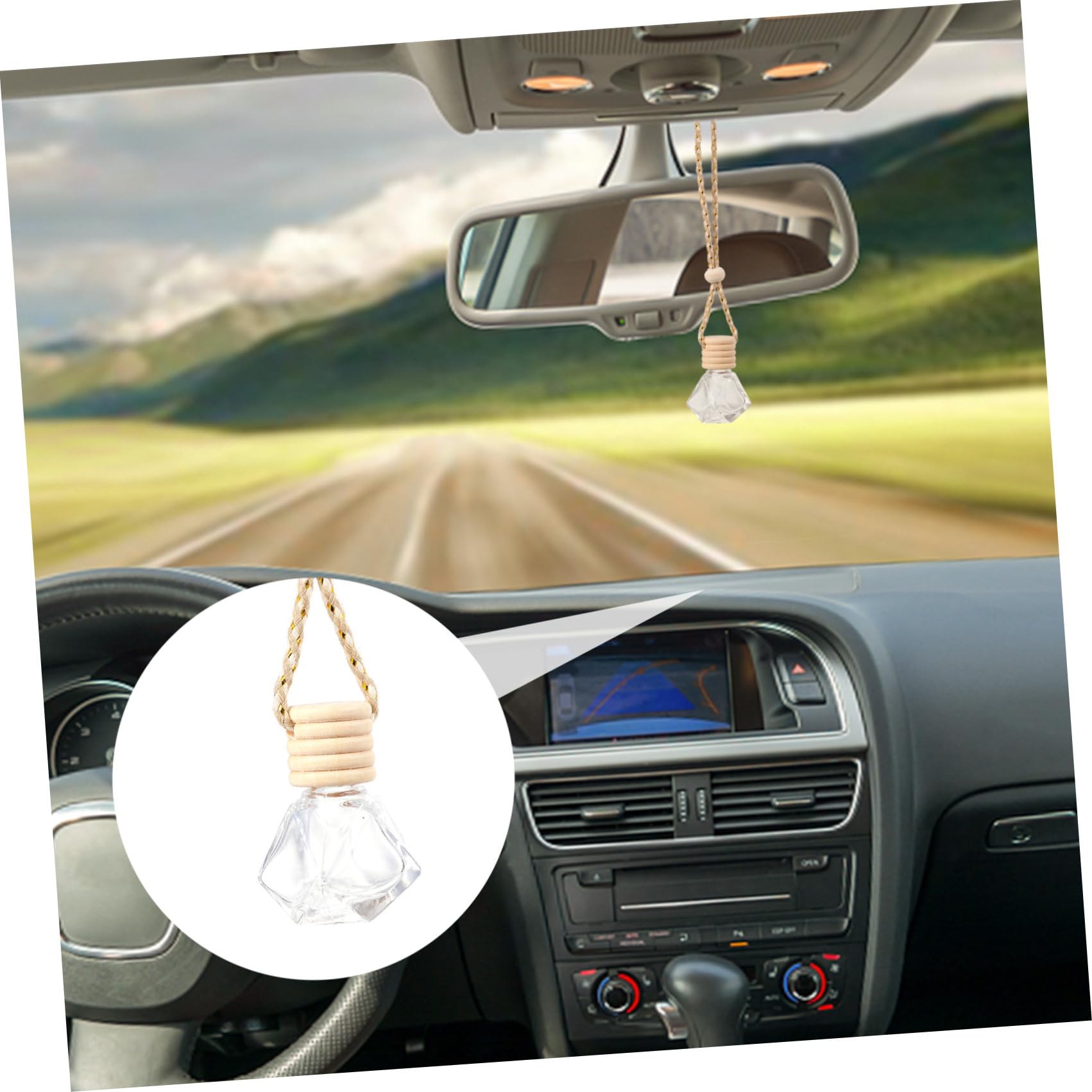 Supvox 54 Aroma-Flasche Für Ätherische Öle Ornamente Glamping-Zubehör -Anhänger Auto- Duftdiffusor Hängendes Parfüm-Anhänger Kork