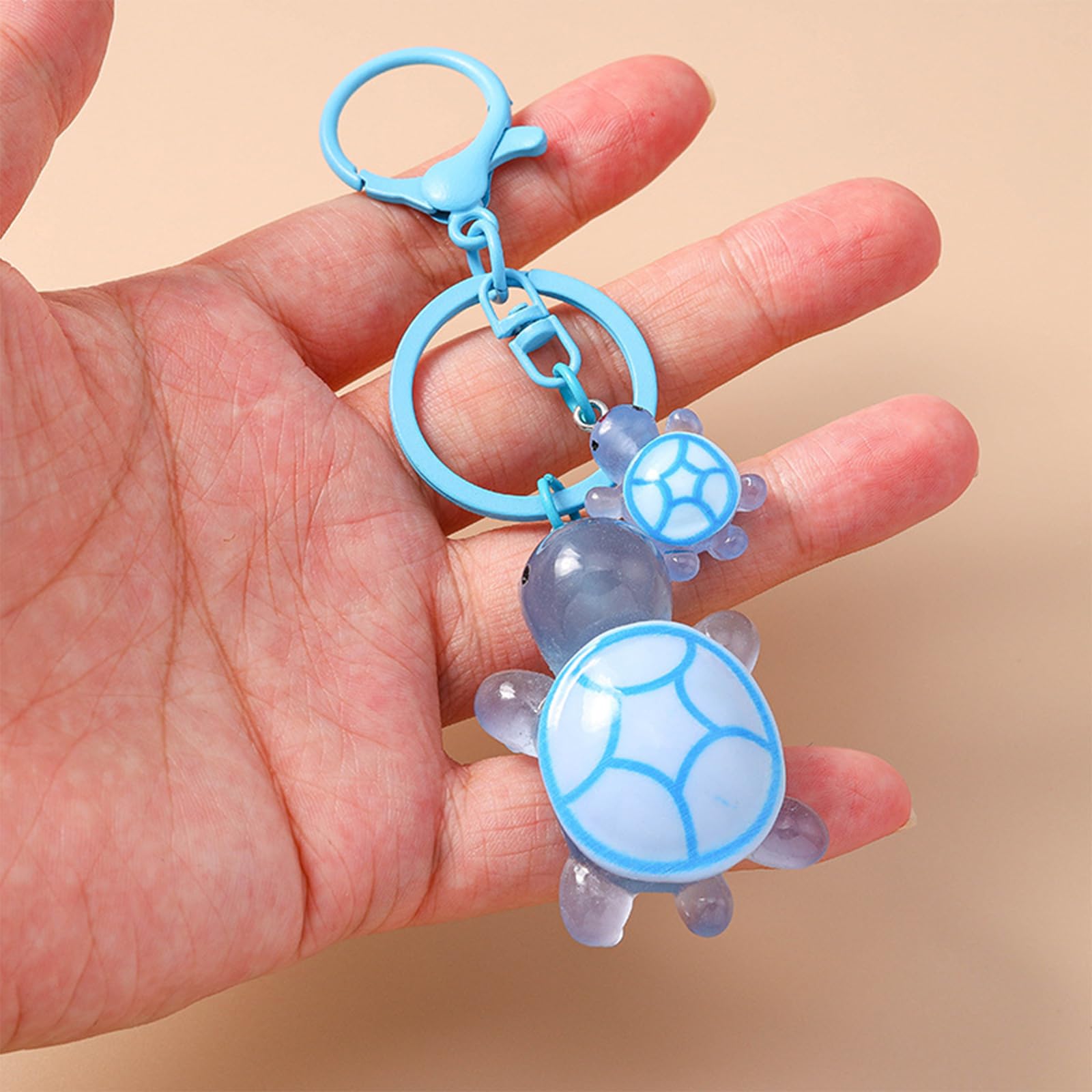 Adorable Tiny Turtle Keyring, Cartoon-Styled Anime Miniature Figure Keychain; Stylish Bag Decorations Accessories