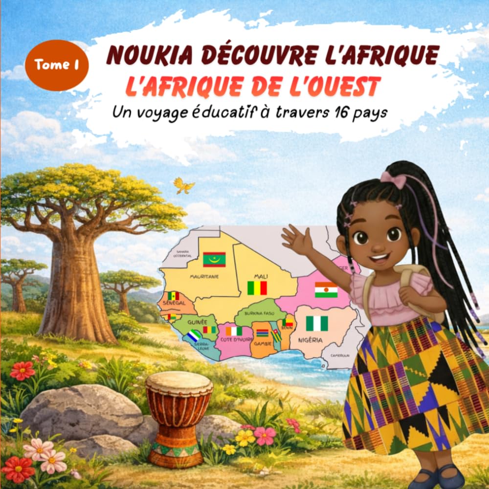 Noukia découvre l’Afrique – Tome 1 : L’Afrique de l’Ouest: Livre éducatif pour enfants 4-8 ans | 16 pays, capitale