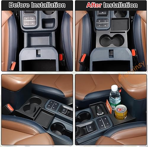 Miniatura 4 de Aunginsy Soporte para taza de consola central compatible con Ford Maverick 2022 2023 2024, caja de reposabrazos de asiento delantero, soporte de