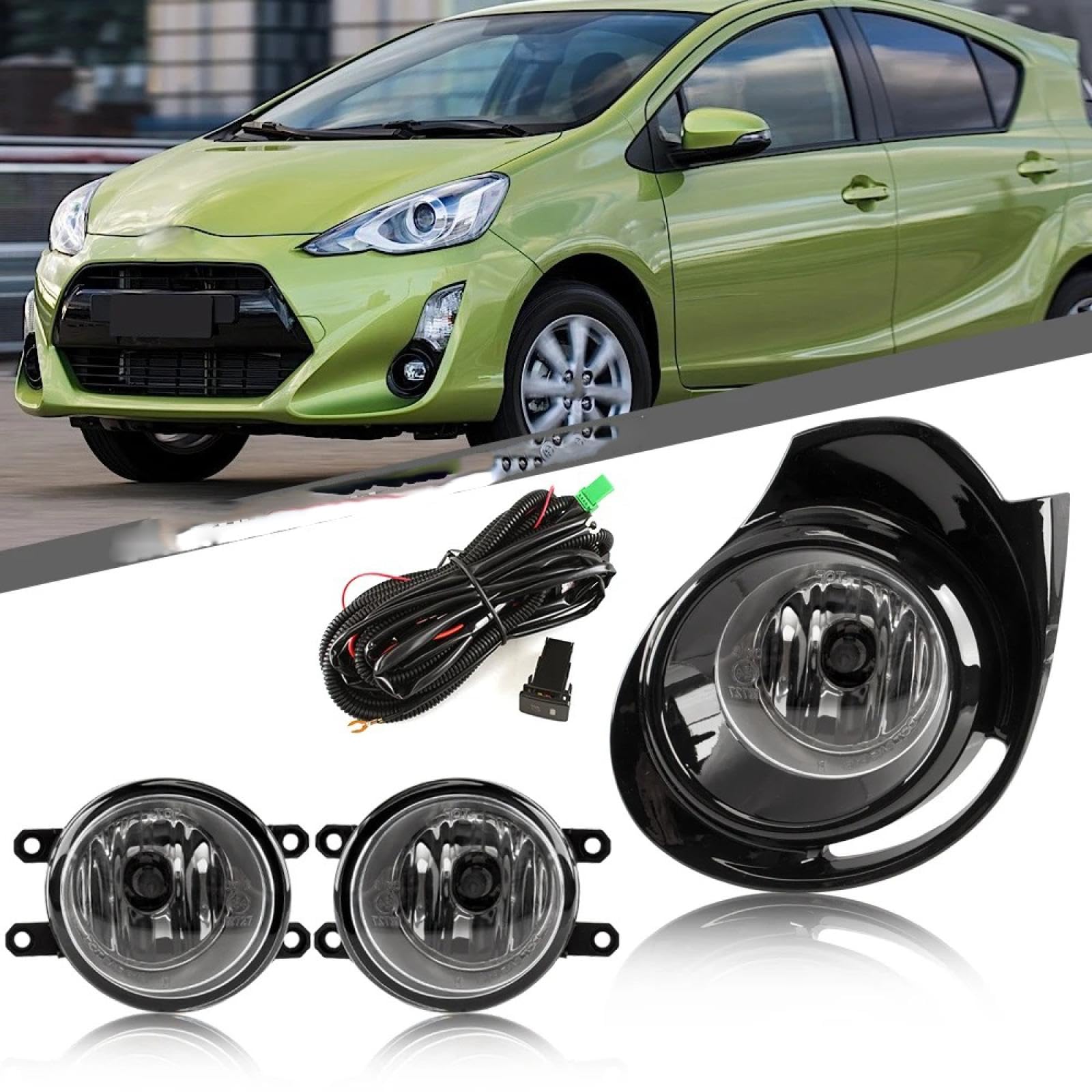 Mistlampen Dla PRIUS Dla C Dla AQUA 2015 2016 2017 Przednie światła przeciwmgielne Car Styling Światło punktowe Lampy przeciwmgielne z przełącznikiem - 1 para