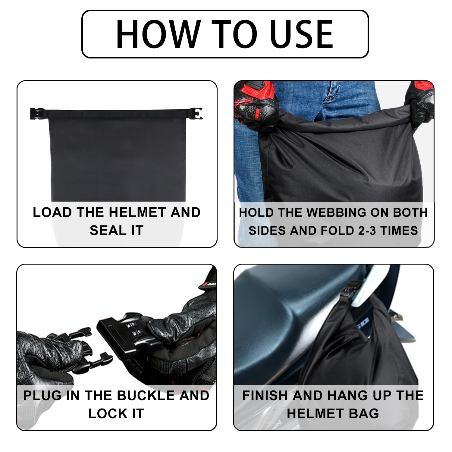 30L Borsa Casco Universale Pieghevole Portatile Impermeabile, Adatta per Caschi da Moto, Completi e Mezzi
