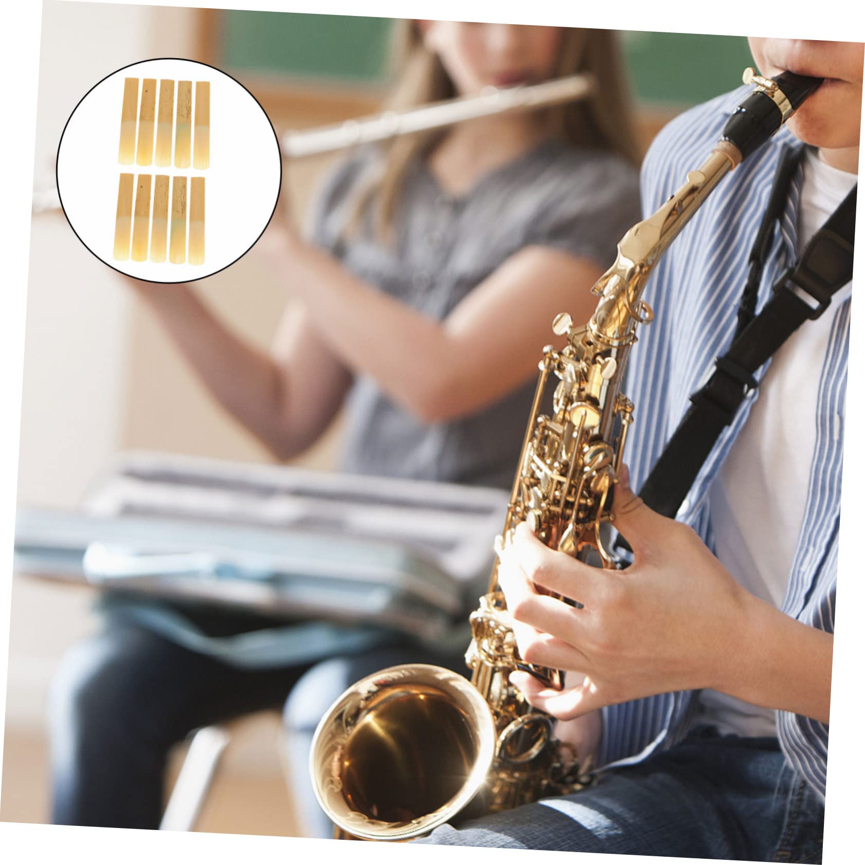 VICASKY 40piezas Cañas De Clarinet Para Principiantes y Profesionales Accesorios De Reemplazo De Calidad Portátiles y Duraderos