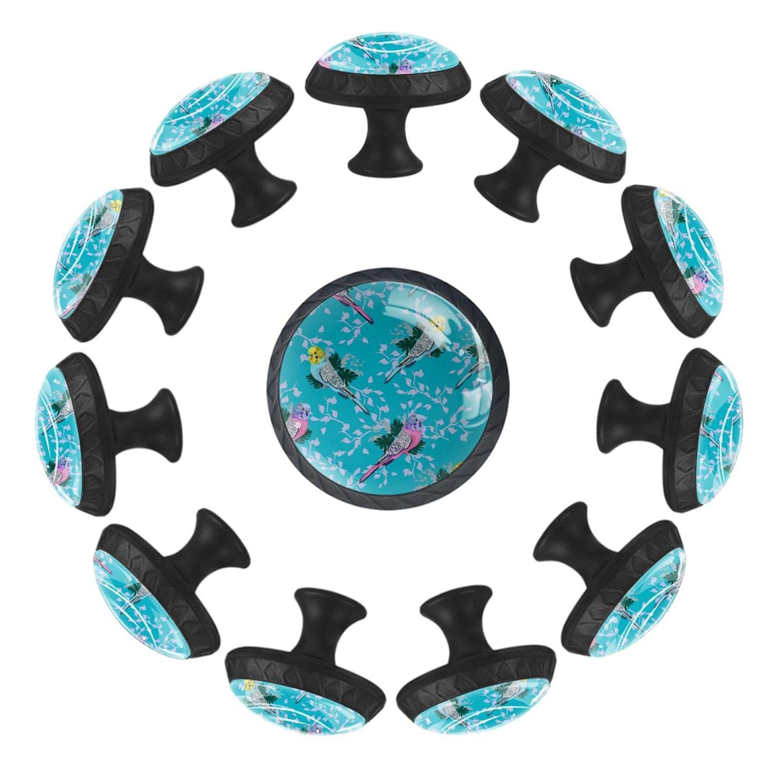 Boutons de tiroir feuilles bleues pour relooker facilement un meuble de chambre fade