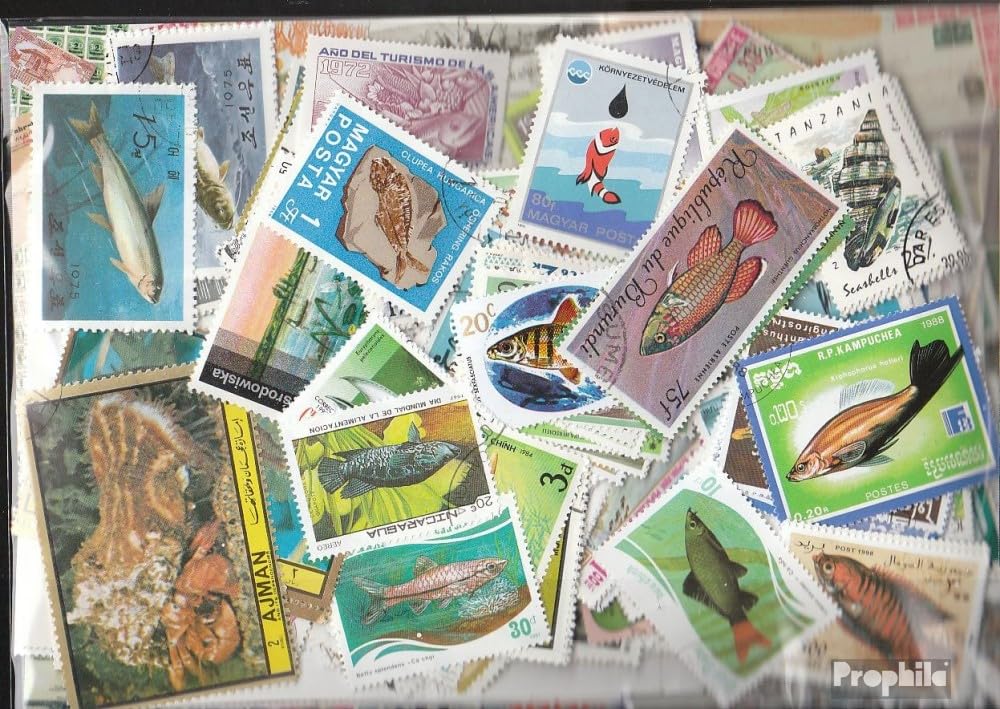 Prophila Collection Motivazioni 700 Diversi Pesce+Animali Acquatici Francobolli (Francobolli per i Collezionisti) Acqua Animali