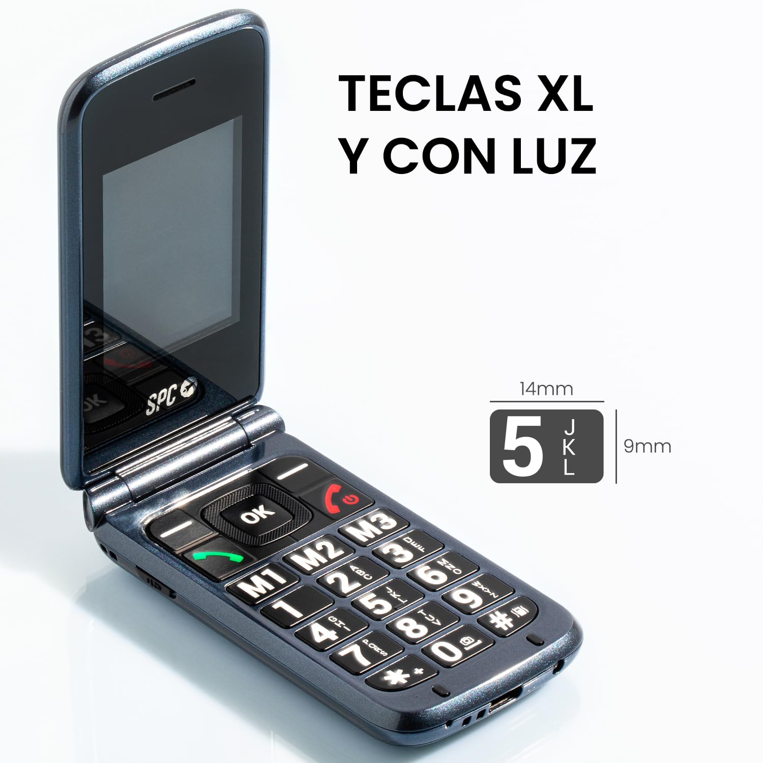 SPC Stella 3 - Teléfono móvil para Mayores con Tapa y 4G | Menú y Teclas Grandes | Botón SOS, configuración remota, Compatible audífonos y Volumen 103dB | Base de Carga y 3 memorias directas, Negro