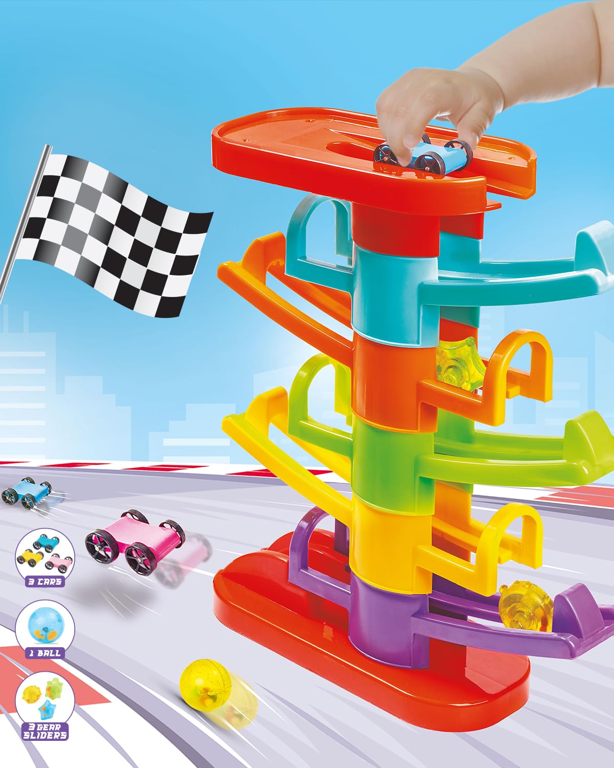 Firstcry Intelliskills Premium Zip Zap Zoom Racing Tower Track With Stack, Car Racing Track for Kids,Drop,Roll&Ramp Play for Girls&Boys, Toy Car Ramp Race Track-3 Toy Cars,Birthaday Gift,Bis Certified (B0CYT8MCSY) Amazon Price History, Amazon Price Tracker
