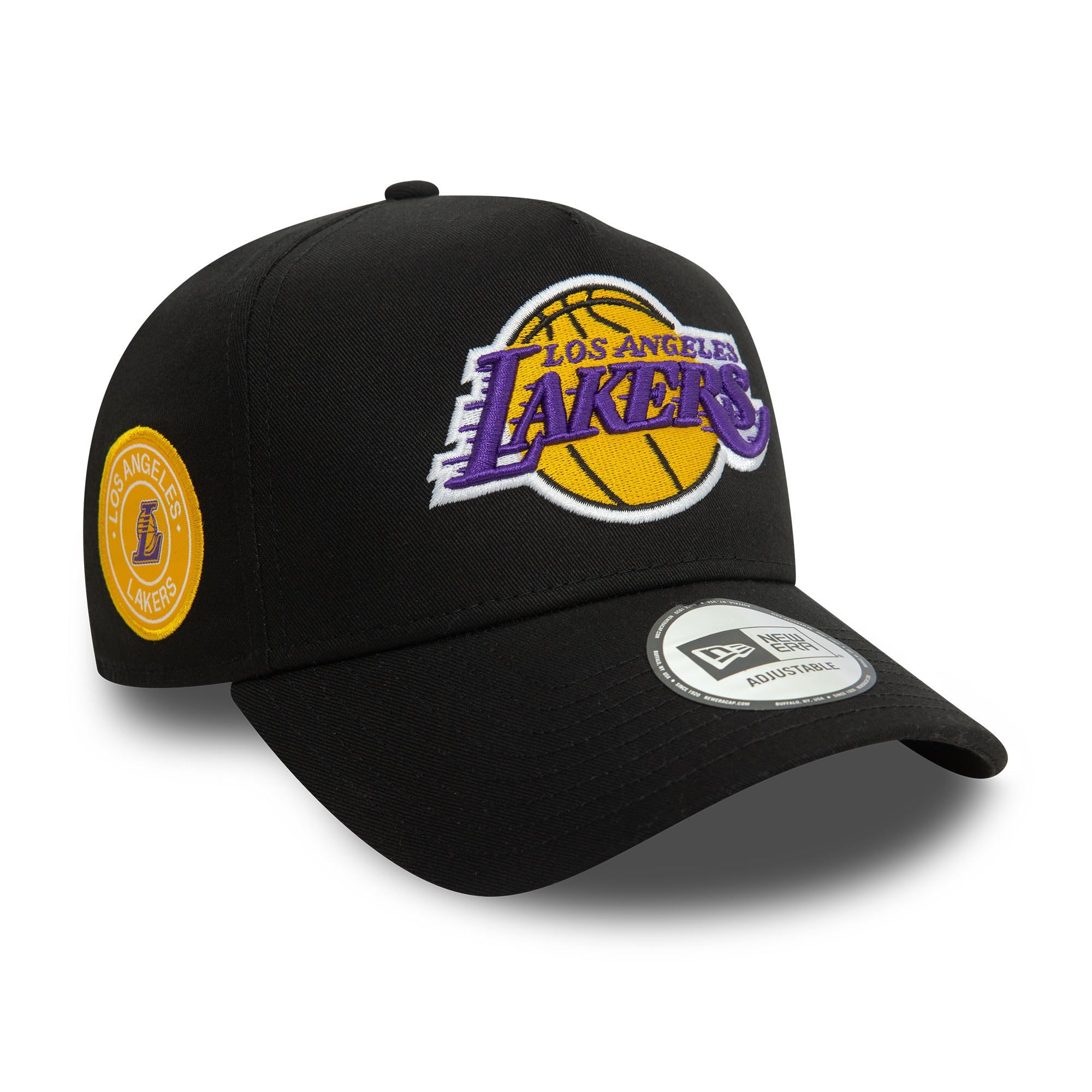 New Era Los Angeles Lakers NBA Cap Team Logo Adjustable Trucker Patch hat Basketball Black โ image 1