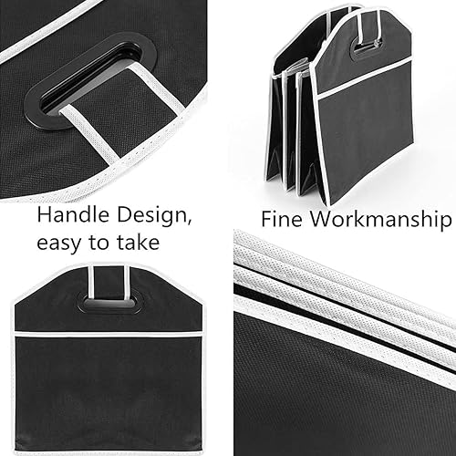 Miniatura 8 de Organizador de almacenamiento plegable para maletero de automóvil con 3 compartimentos, cajas de almacenamiento de coche de gran capacidad, bolsas