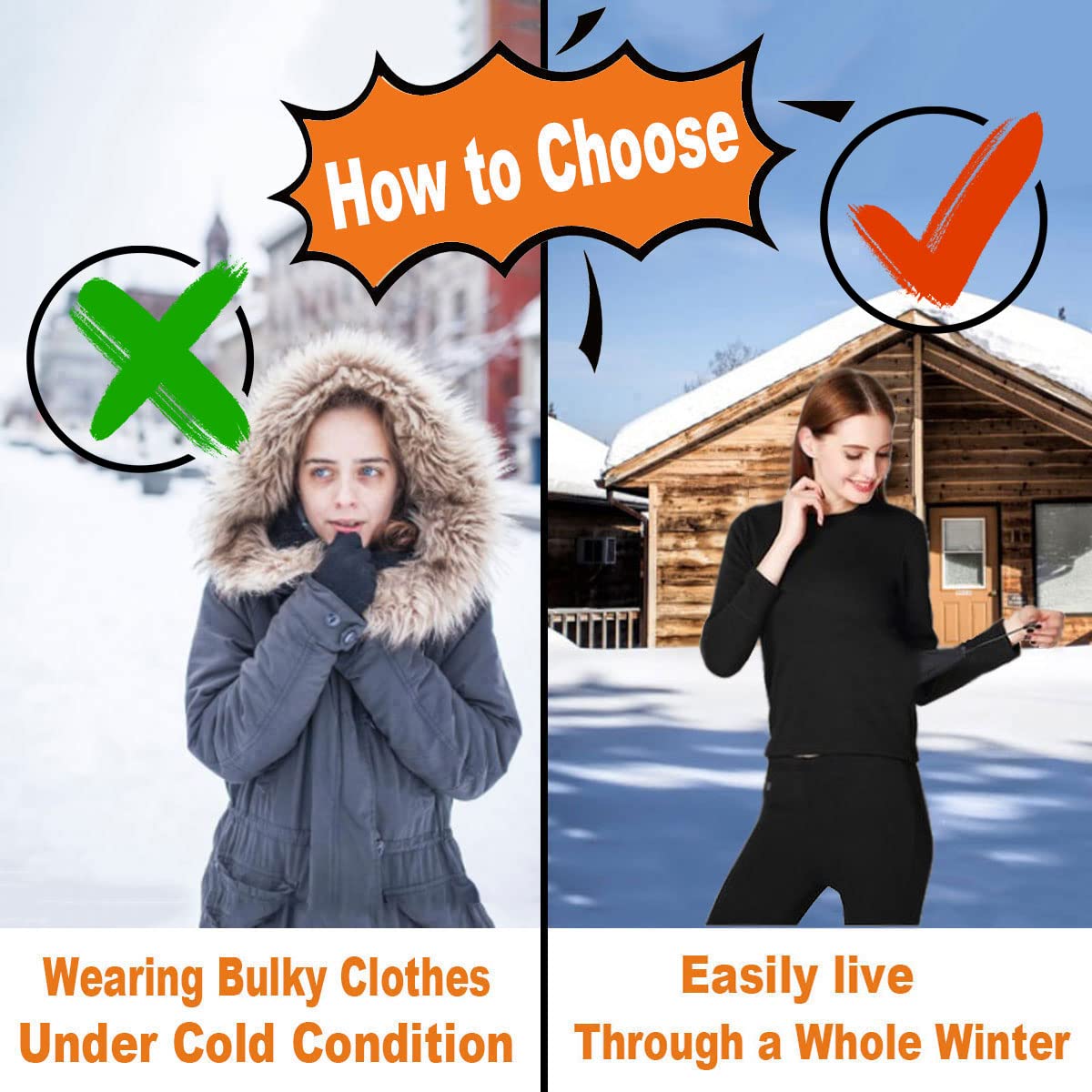 Windpost Women's Heated Thermal Underwear Set, Women's Winter Outdoor Sports Underwear with 16 Heating Zones, Electric Heated Shirt And Heated Pants for Women Machine Washable,Black,M