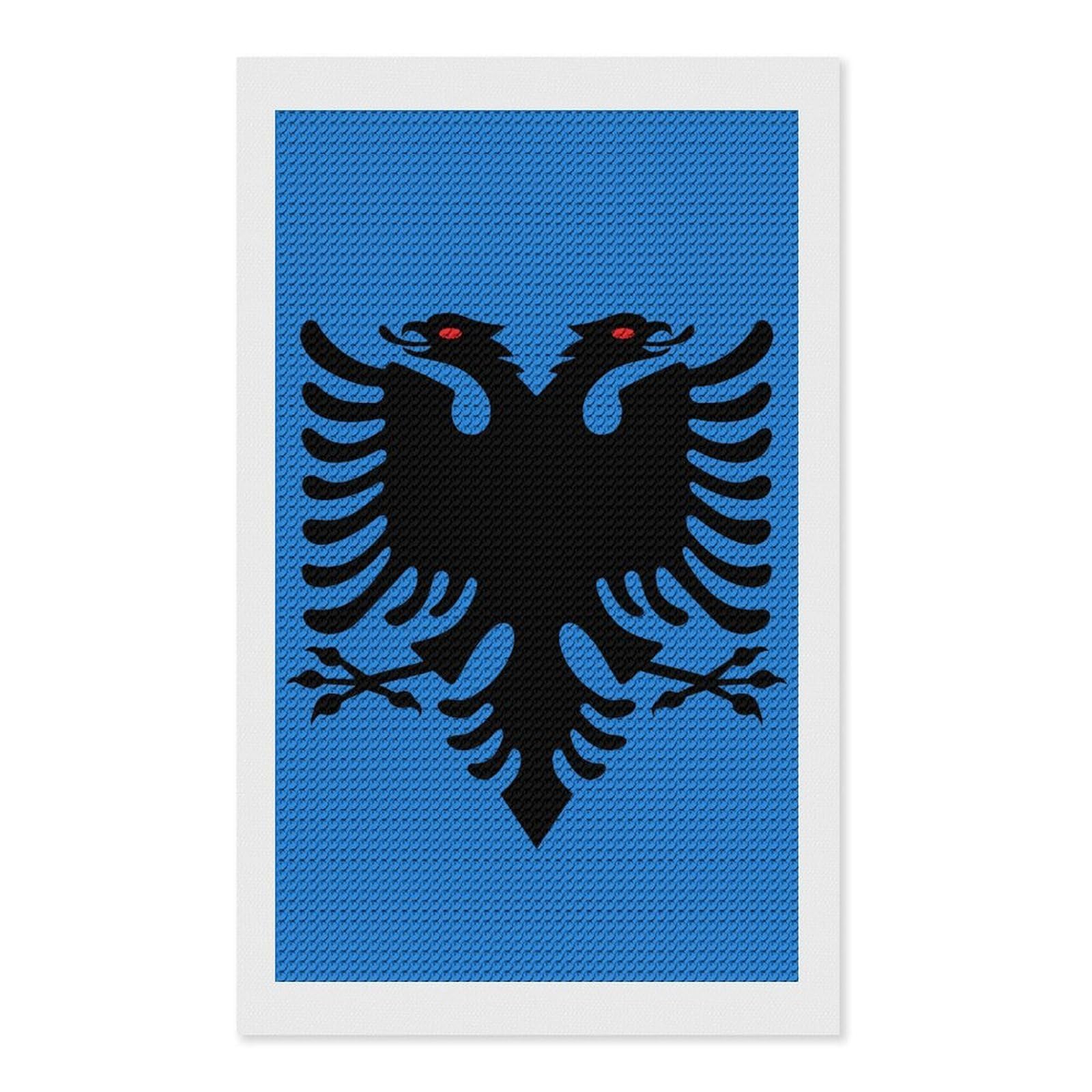 Nclqvjxzkhw Style Albania Flag Diamond Art Painting For Adult Round Diamonds Pictures Arts Crafts Home Wall Decor 12"X20"