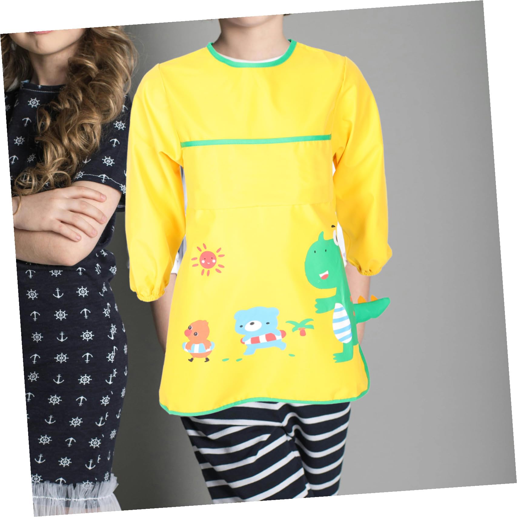 TOYANDONA 3st Kinderschürze Bastelschürze Für Kinder Malschürze Schürze Malen Cartoon-babyschürze Esszubehör Für Babys Kunstschürze Für Kinder Kindermalkittel Lange Ärmel Lätzchen Polyester