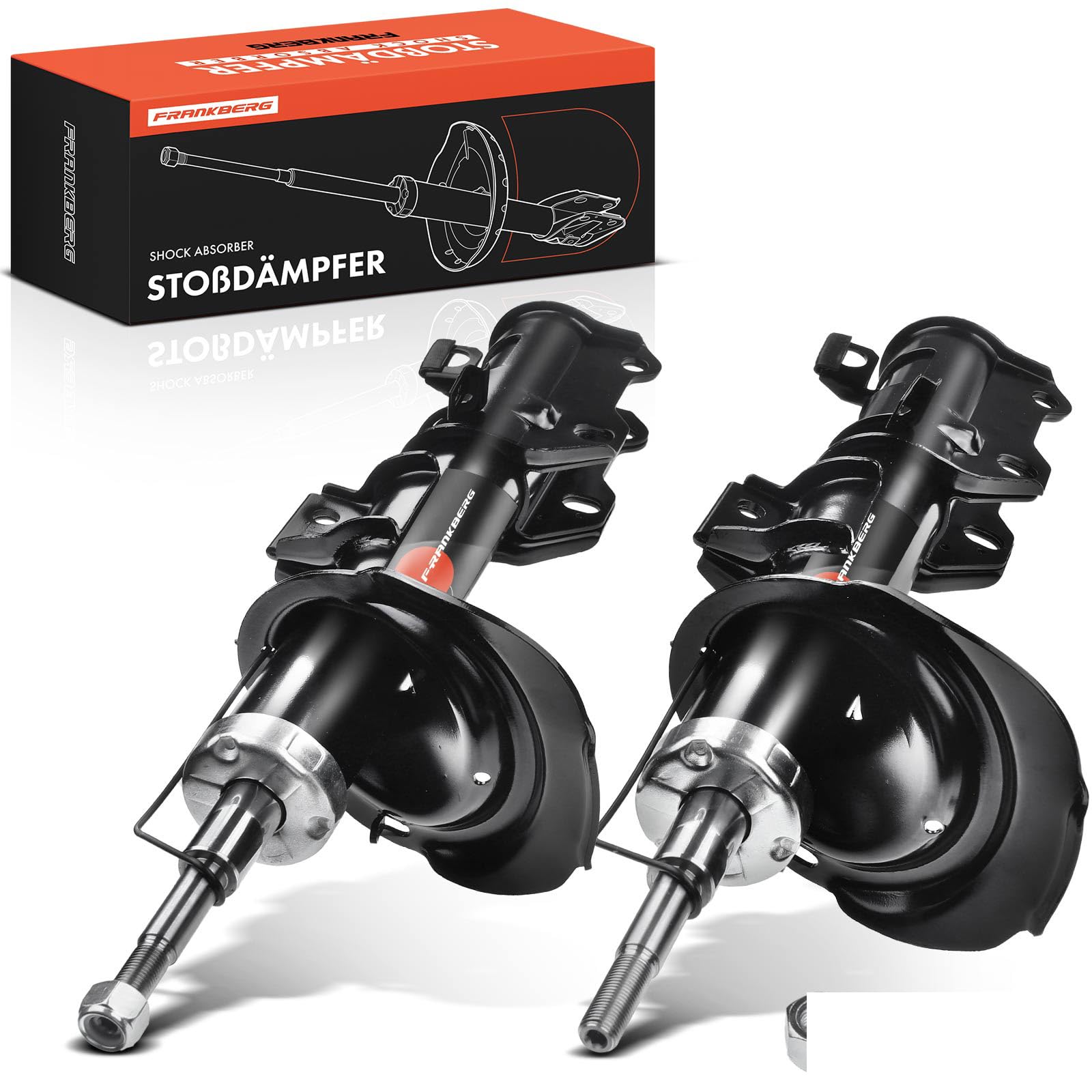Frankberg 2 amortiguadores delanteros 580 mm a presión gas 6393202113 | Compatible con: Autobús Vito W639, Viano W639, Vito/Mixto Van W639