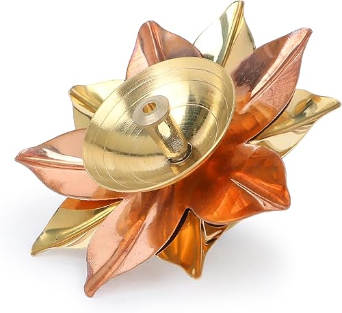 Traditional Brass Oil Lamp Deep Diya Indian Oil Lamp Diwali Puja Lamp Akhand Lotus Diya (1) disponible en Yaxa Costa Rica