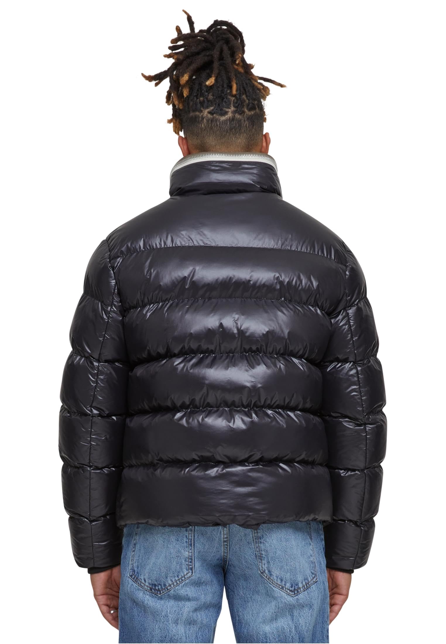 Urban Classics M?ska kurtka zimowa z recyklingu, zapinana na zamek b?yskawiczny, ciep?a kurtka zimowa dla m??czyzn, kurtka buforowa, regularny krój, czarny, XL