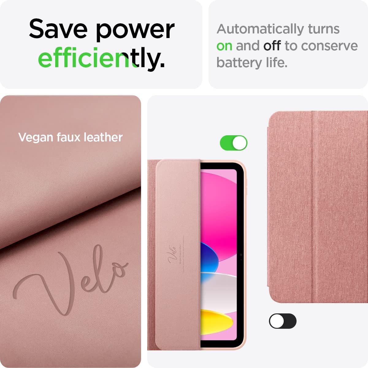 Spigen Urban Fit Designed for iPad 10.9 inch Case iPad 10th Generation Case (2022) with Pencil Holder - Rose Gold