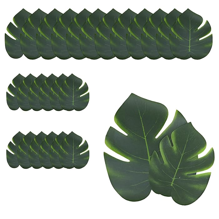 Buy Artificial Tropical Leaves 24 Pcs DBOO Fake Tropical Palm Leaves