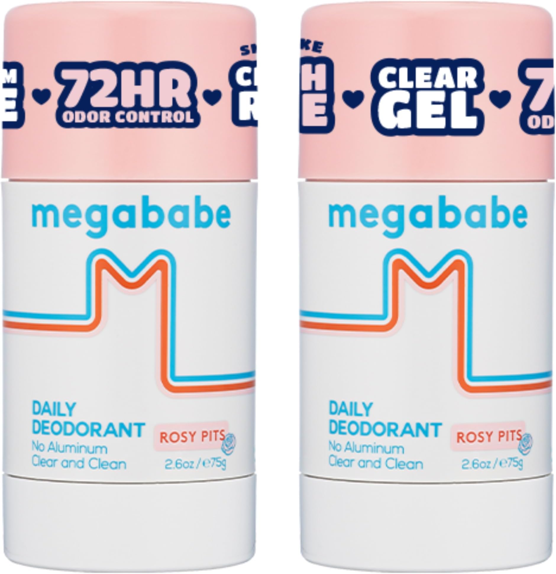 Daily Deodorant - Rosy Pits | Aluminum-Free, Clear & Clean | 2.6 oz - 2 Pack