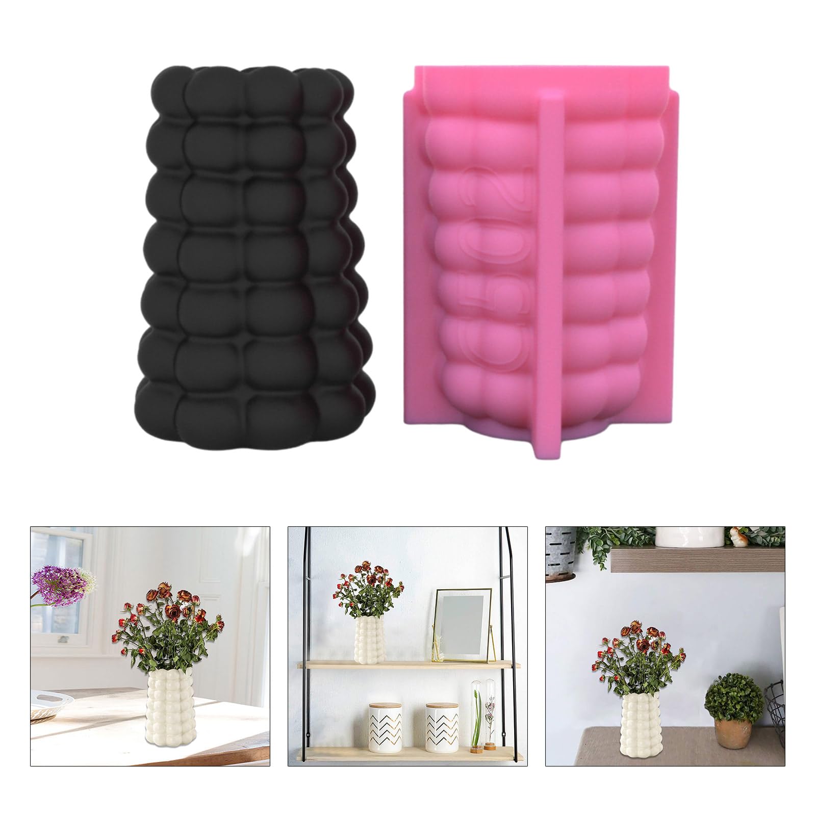 Perline geometriche Bolla Gesso Stampo in Silicone Vaso Scatola di Immagazzinaggio Stampo per Fare Vaso di Fiori Portapenne Titolare per Calcestruzzo Cemento Resina Casting