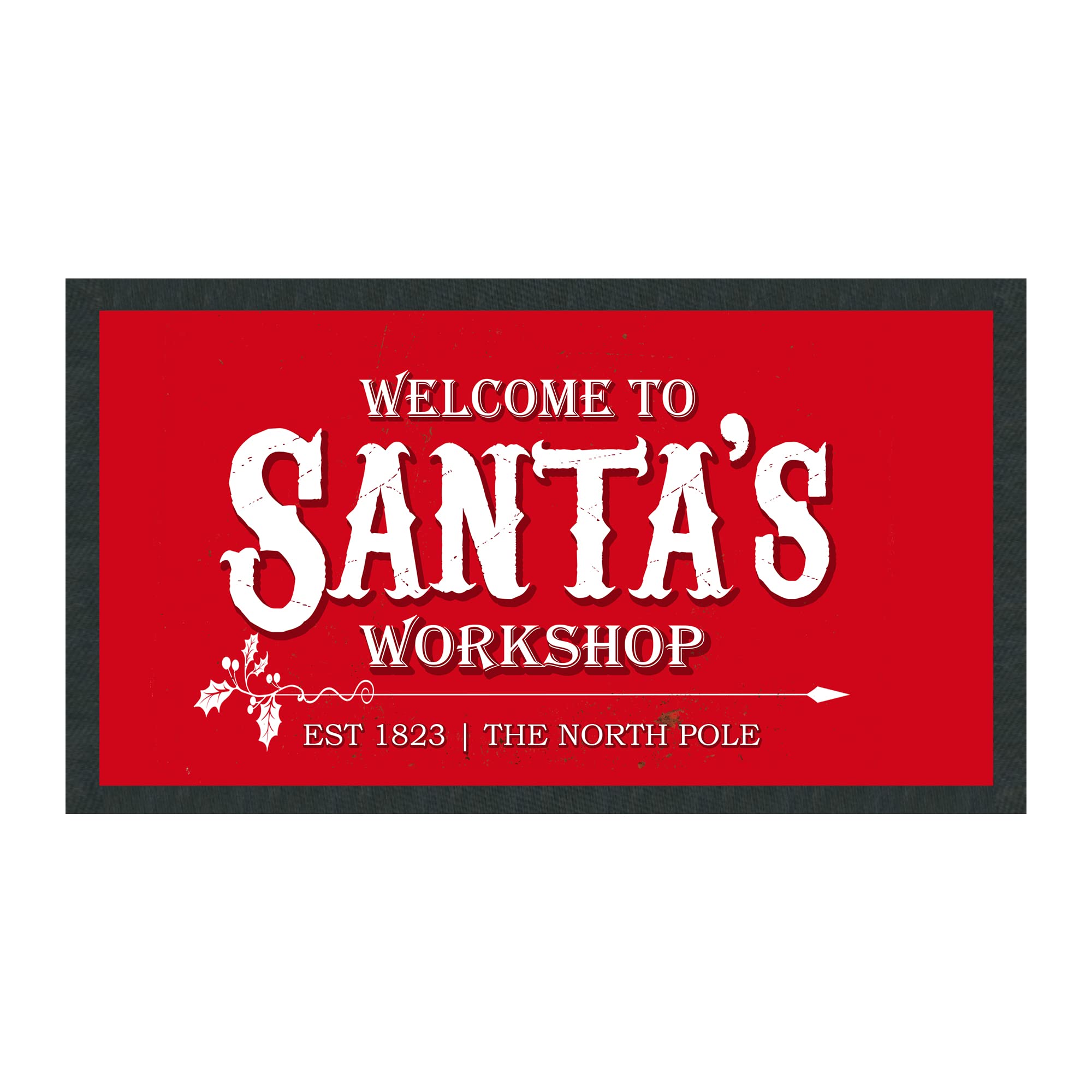 Purple Print House Welcome to Santa's Workshop Bar Runner - Home Bar Accessories Christmas Decor DIY Pub Gift For Him Kitchen Worktop, Large - 880x250, White