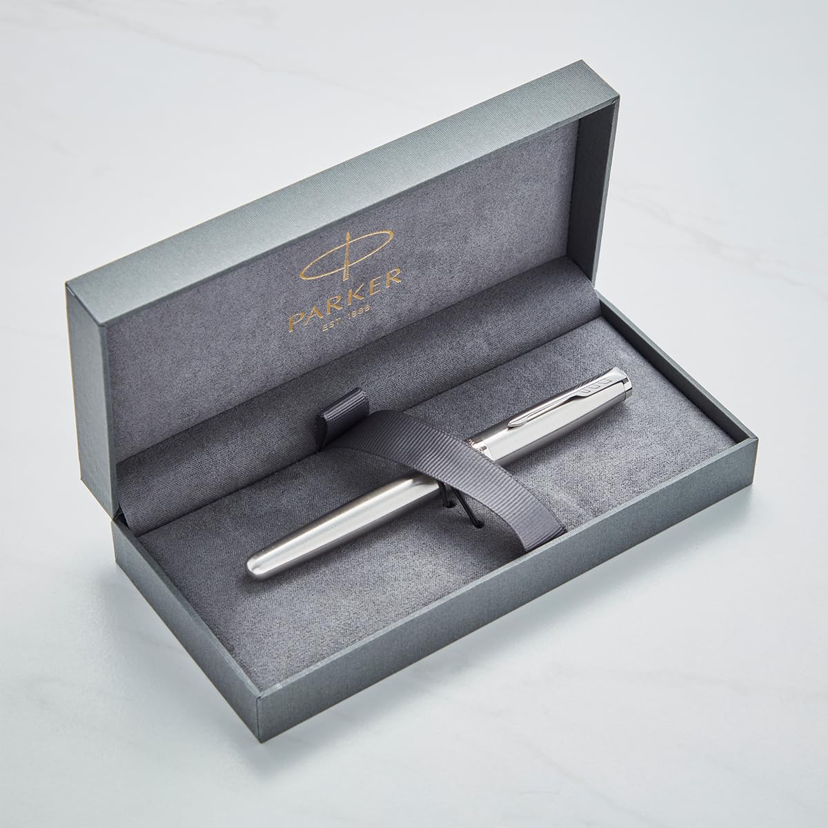 Personalised Parker Sonnet Pen with Custom Engraving - Gifts for Professionals, Graduation, Wedding, Birthday - Pen with Name/Text Customisation (Fountain Pen, Stainless Steel Chrome Trim)
