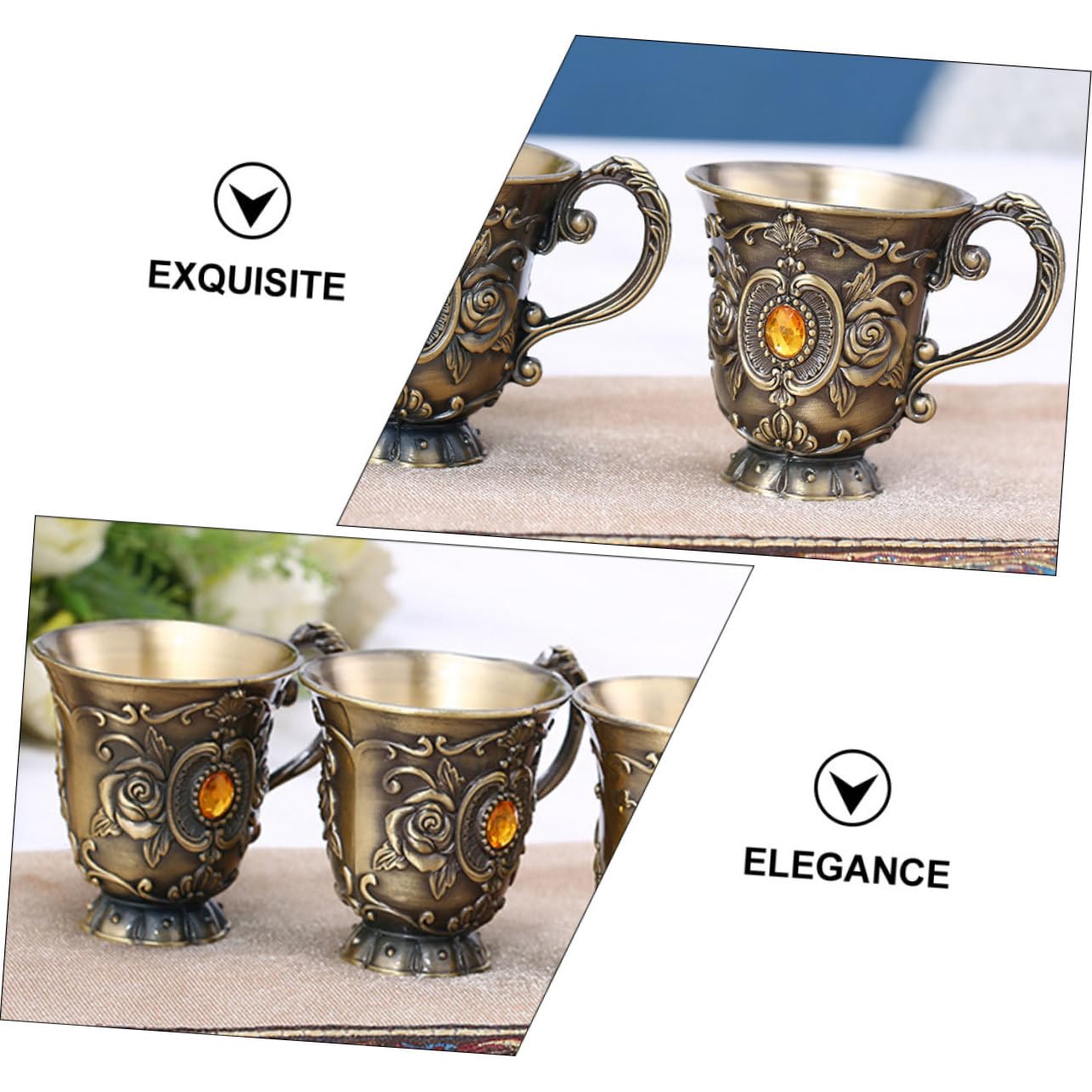 Verres à vin en cuivre, Tasse de Sacrifice 1 pièce, Verre à Shot Vintage en Relief, coudières for Bureau, Coupe de Calice Royal, gobelet à vin, Verre à vin en Laiton Gothique