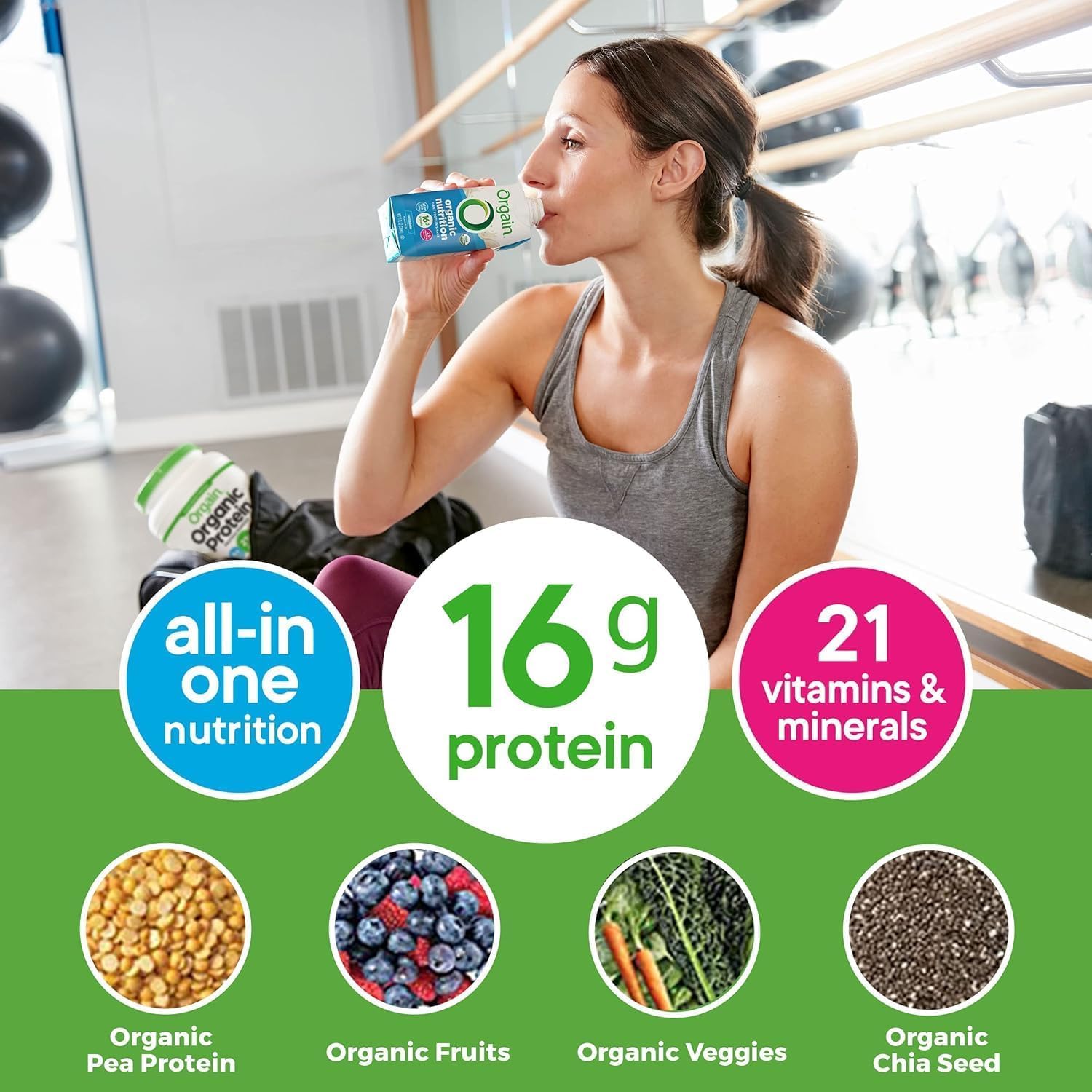 Orgain Organic Vegan Protein Shake Bundle - Smooth Chocolate & Vanilla Bean, 16g Plant Based Protein, 11 Fl Oz (Pack of 4 Each)