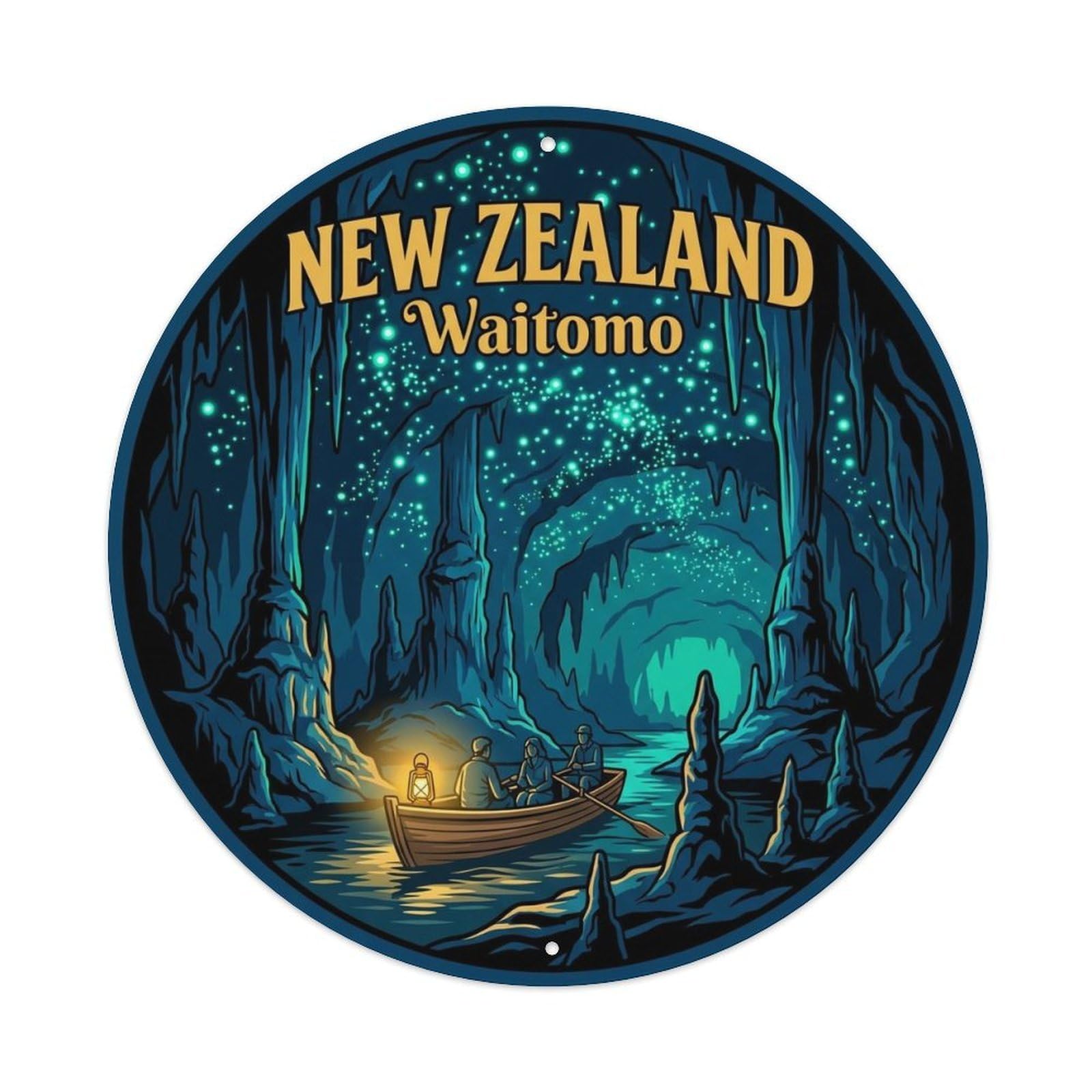 Vintage Travel New Zealand Enchantment Vintage Metal Tin Sign Plaque Wall Decor for Cafe, Club Bar, Office, Garden Metal Poster 8x8Inch