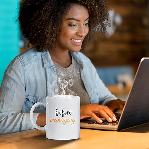 Miniatura 6 de Regalos para mujeres, antes de manejar, después de gestionar taza de café de 11 onzas y juego de copas de vino sin tallo de 18 onzas, regalos únicos