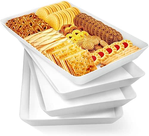 WOWBOX 4 pcs Serving Tray for Entertaining, Grilling BBQ Accessories,