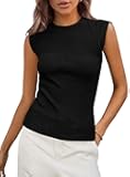 Women's Ribbed Tank Tops 2025 Summer Cap Sleeve Slim Fitted Knit Basic Casual Tee Shirts Trendy Fashion Clothes