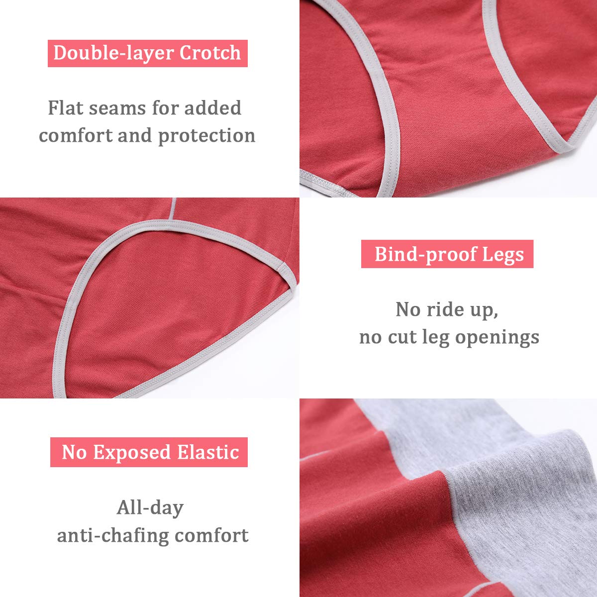 wirarpa Slip Elasticizzato Mutande Donna Cotone Vita Alta Intimo Mutantina Traspirante