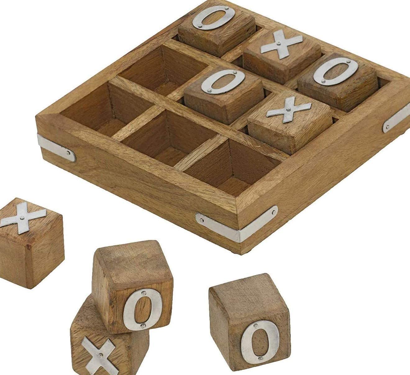 STAR CRAFT Wooden Tic Tac Toe Game Handmade Pure Rosewood Brass Work Noughts and Crosses TIc Tac Toe Board Wooden Zero Kata Game (Brown 5) (B0CGD1KK7R) Amazon Price History, Amazon Price Tracker