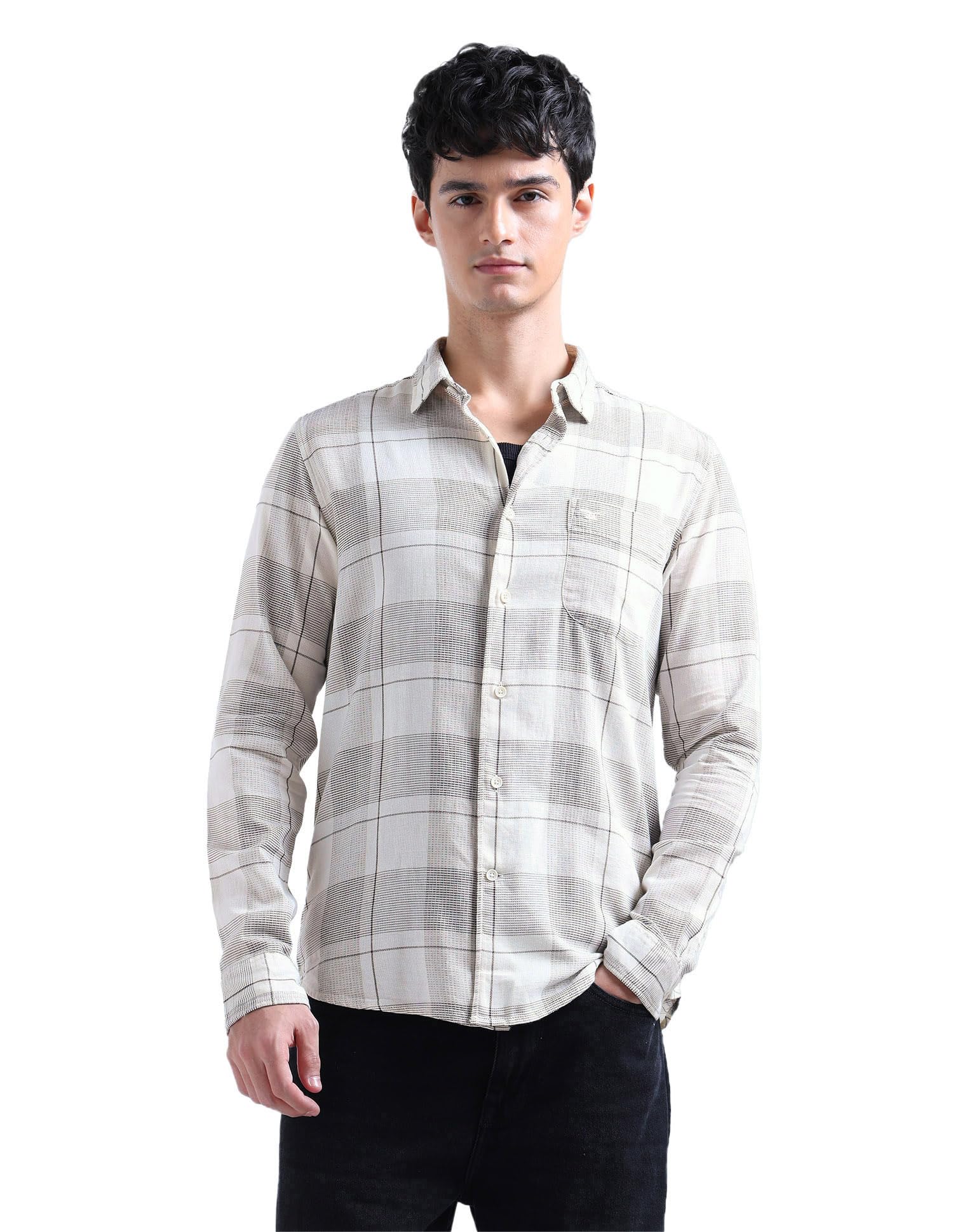flying machine Men's Slim Fit Shirt | Checked | Long Sleeves | Shirt for Man-picture-55