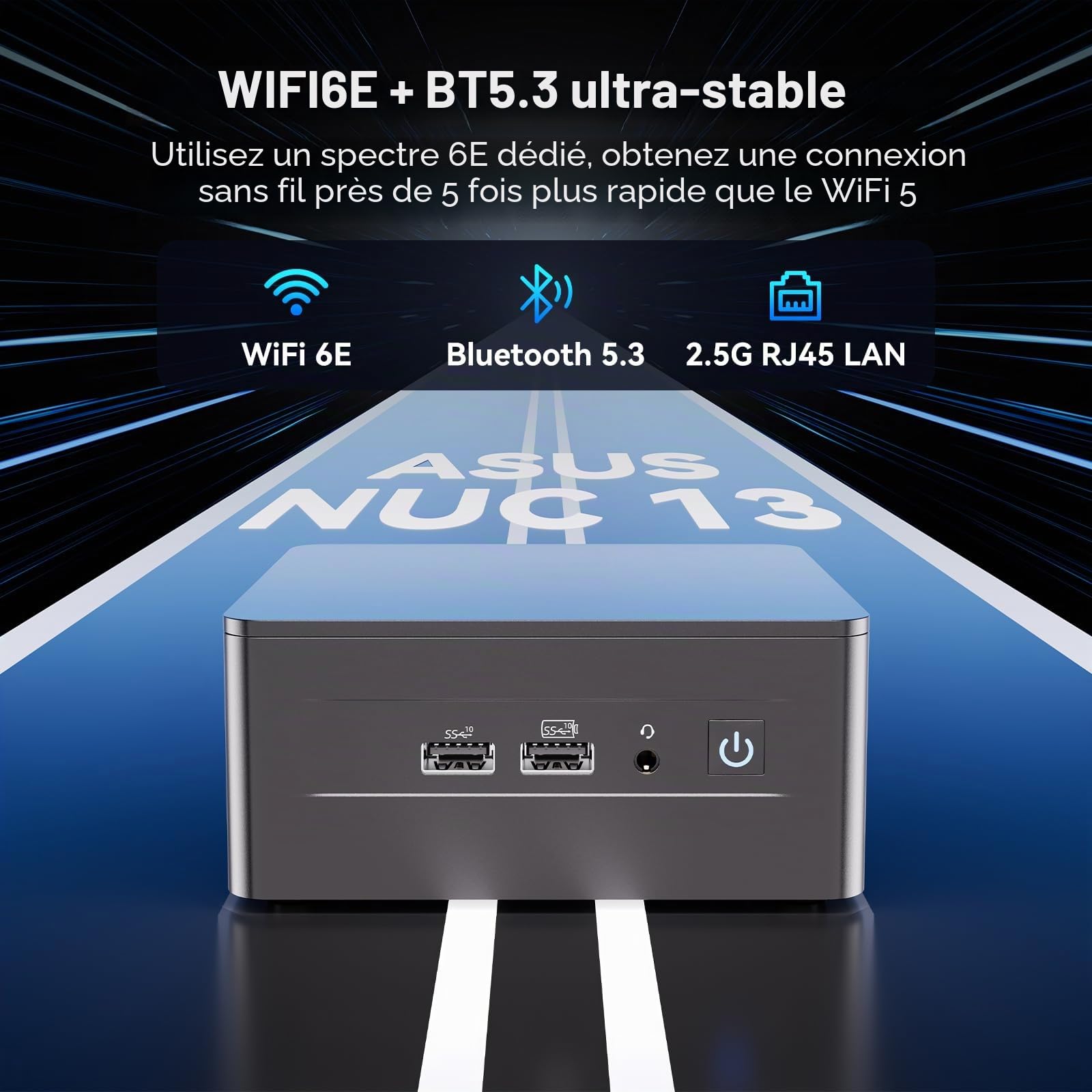 Intel NUC 13 Pro NUC13ANHi5 Arena Canyon, 16 Go de RAM 512 Go SSD, Intel Core i5-1340P, Win 11 Pro Mini Ordinateur de Bureau, 8K/4K UHD, Gigabit Ethernet/WiFi-6/VESA pour Entreprise/Bureau/Maison