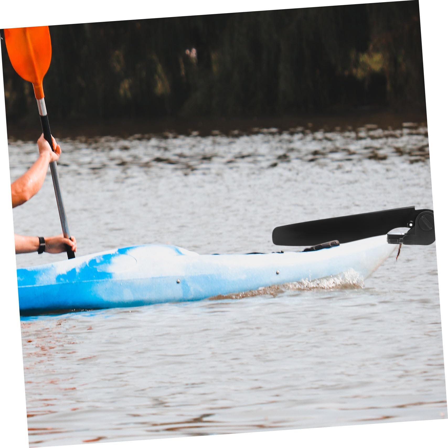 Yardwe Controllo Direzione Marina Kayak Canna da Pesca Kayak Gonfiabile Board Paddleboards Kayak Tey Supporto per Kayak Pista per Kayak Paddleboarding Galleggiante Manuale Acciaio