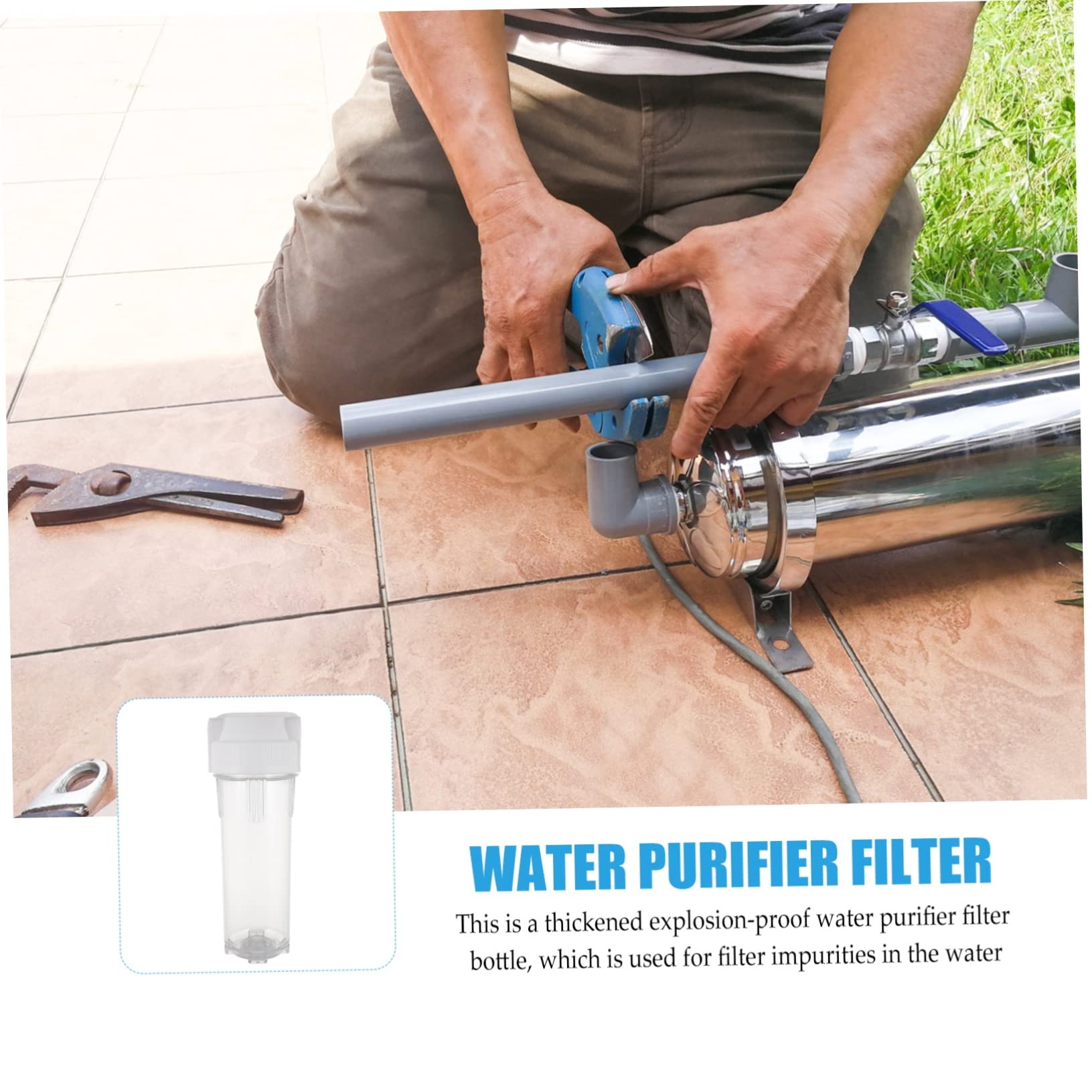 POPETPOP Bouteille de Filtration Eau avec Purificateur Eau Transparent pour Évier Robinet Cuisine