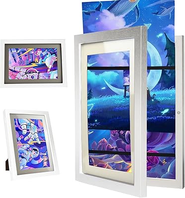 Kids Art Frames Front Opening A4, Kids Artwork Display Frame, Childrens Artwork Display, Kids Art Frame, Art Work Frame Display Kids, Photo Storage Frames for Crafts Drawing Hanging Art (White)