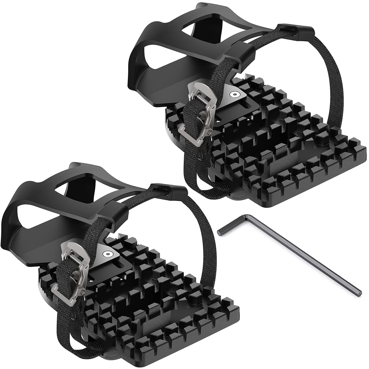 KSW KINGDO Toe Cages for Peloton Bike & Bike+, Only for Peloton Adapters, Peloton Pedal Toe Cage for Regular Shoes, Convert Look Delta Pedal to Toe Clip Straps, Accessories for Peloton